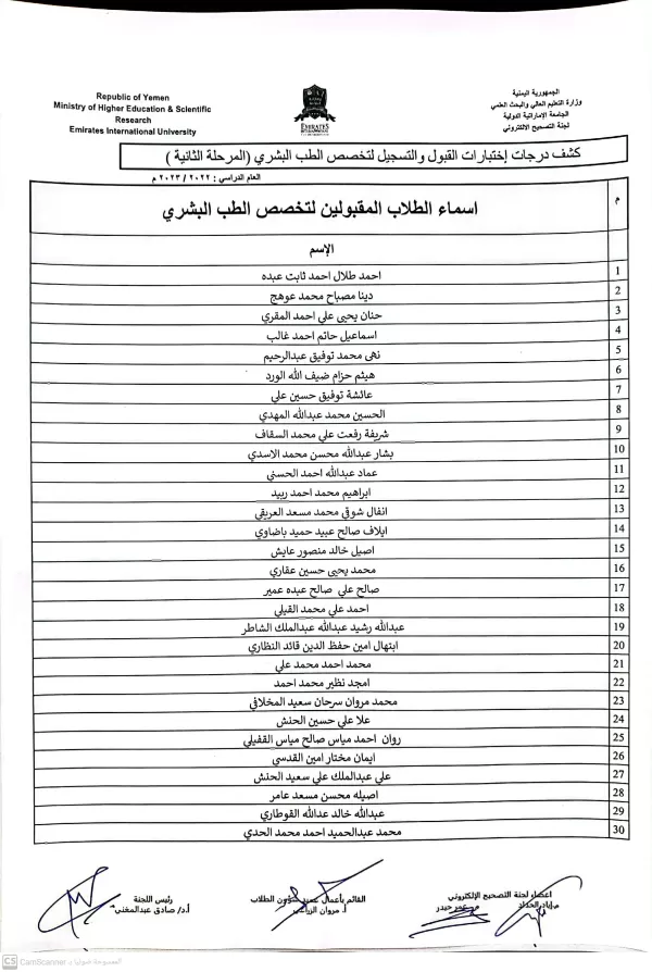 إعلان نتائج إمتحان القبول لتخصص الطب البشري للعام الجامعي 1444ه‍.. 2022-2023م للمجوعة الثانية