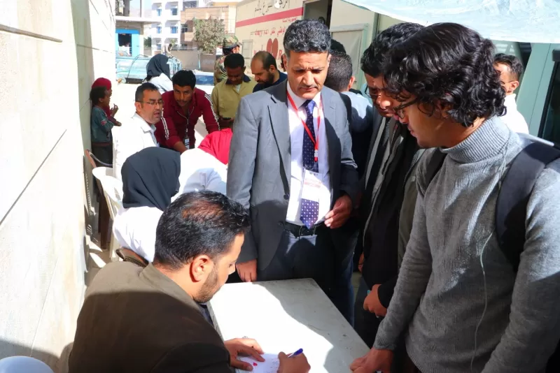 The President of the University inaugurates a blood donation campaign on campus for Thalassemia patients and hereditary blood disorders