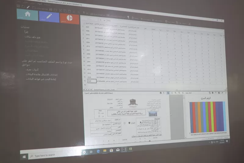 The president of the university inaugurates the electronic correction system and hears from the members of the committee the mechanism of the system