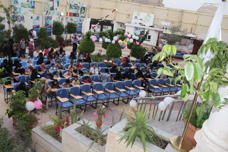 Students of the Faculty of Medicine at the university host an Iftar for orphaned children