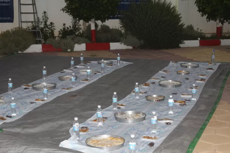 Students of the Faculty of Medicine at the university host an Iftar for orphaned children