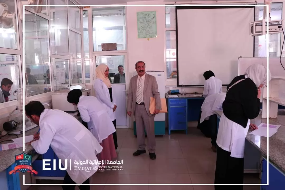 Dean of the College of Medicine and Health Sciences, Prof. Dr. Saleh Al-Dhaheri, inspects the progress of the practical exams