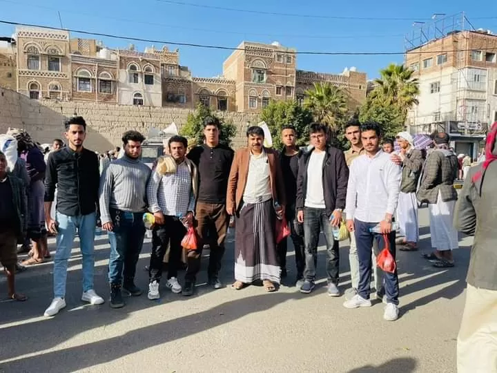 University affiliates take part in the angry march in the capital, Sana'a, to condemn the burning of a copy of the Holy Quran in Sweden