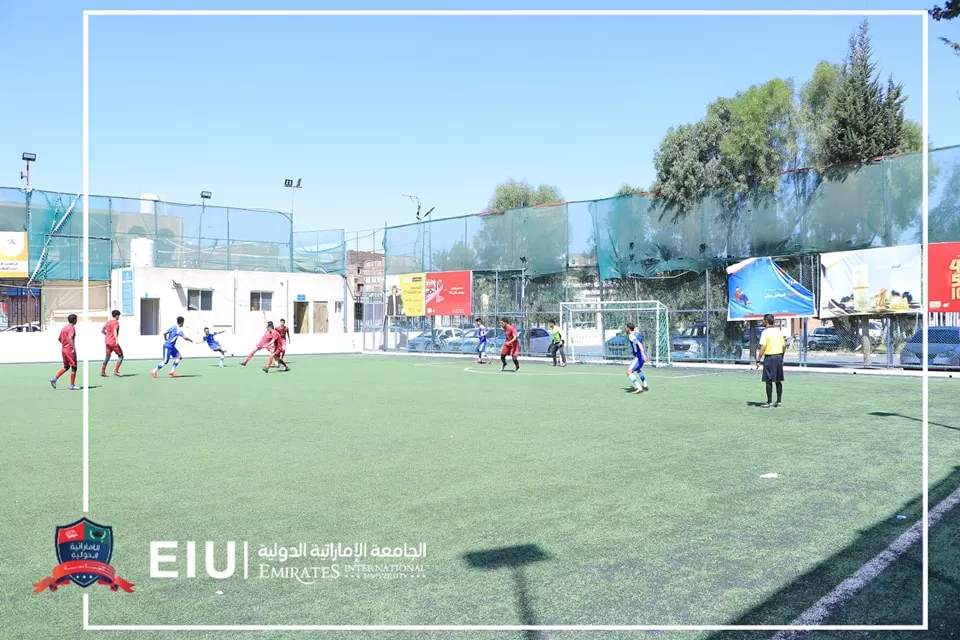 The UAE University football team achieves a well-deserved victory over the Al-Hekma University team with 9 goals