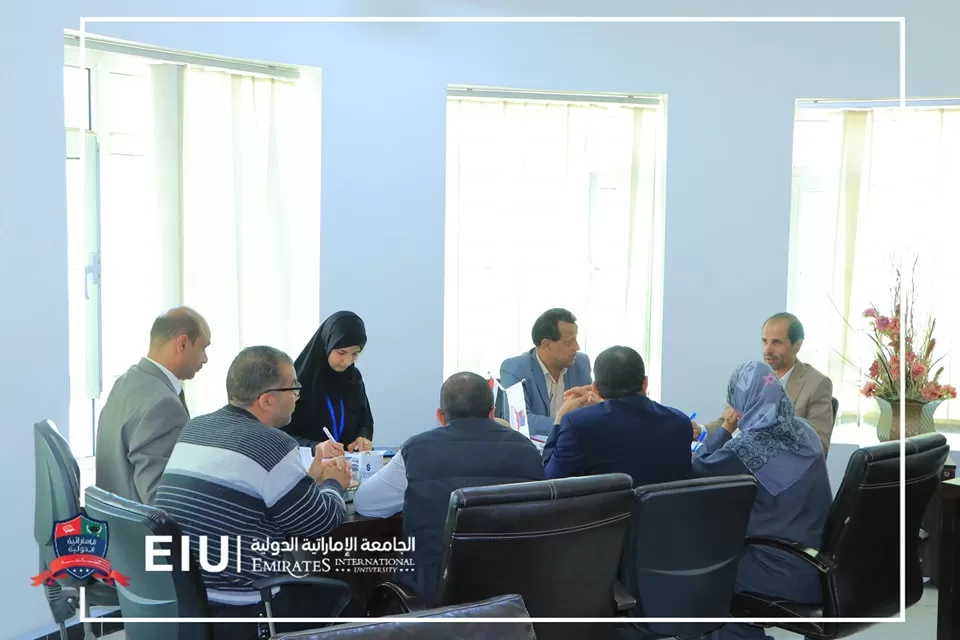 The university president chairs the meeting of the self-evaluation committee for the international business administration program