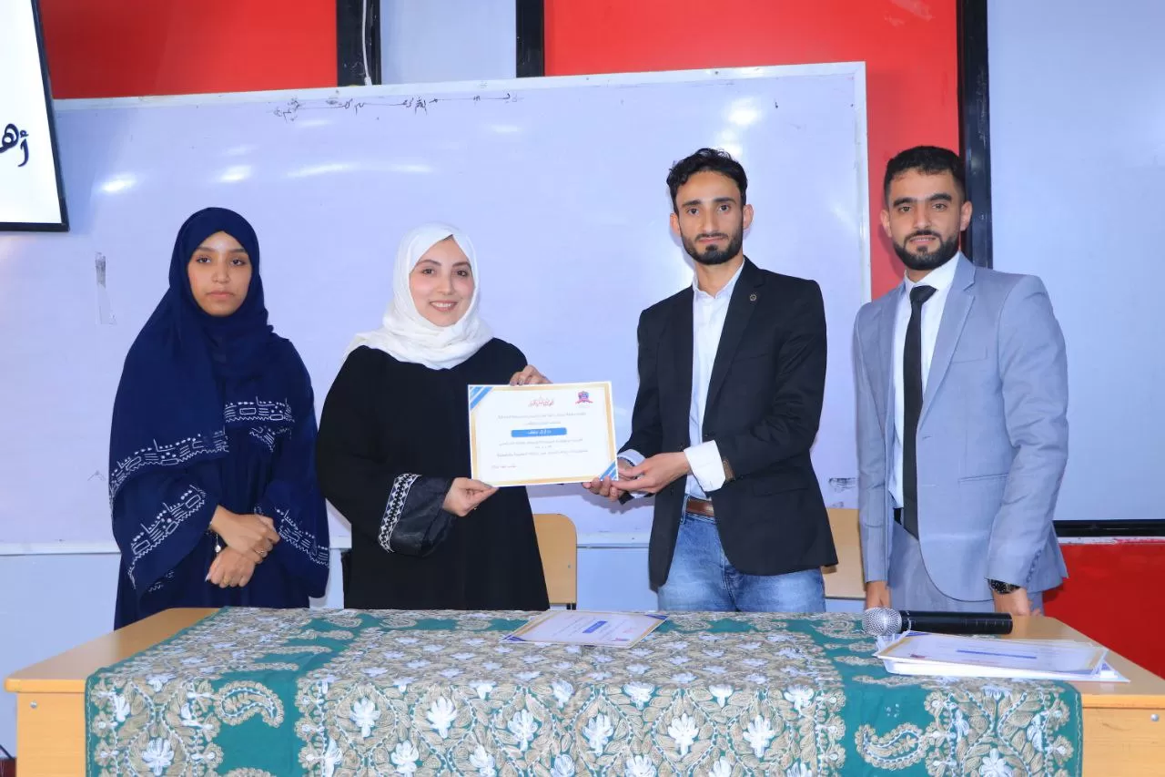 Students of the fifth batch at the College of Dentistry honor the college staff on the occasion of the conclusion of the academic year 1445 AH