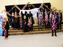 A student artistic ceremony for the graduation of students from a number of departments in the College of Administrative and Financial Sciences for the year 2019-2020