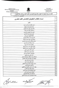 إعلان نتائج إمتحان القبول لتخصص الطب البشري الجامعي 1444 ه‍ .. 2022-2023م أسطول الثانية